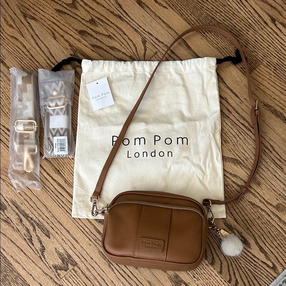 Pom Pom London Tan Crossbody Bag